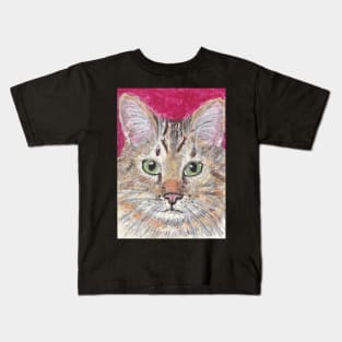 Tabby cat face Kids T-Shirt